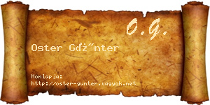 Oster Günter névjegykártya